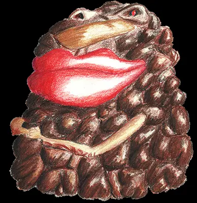 poop monster mick jagger lips