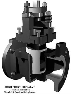 3d cgi high pressure valve